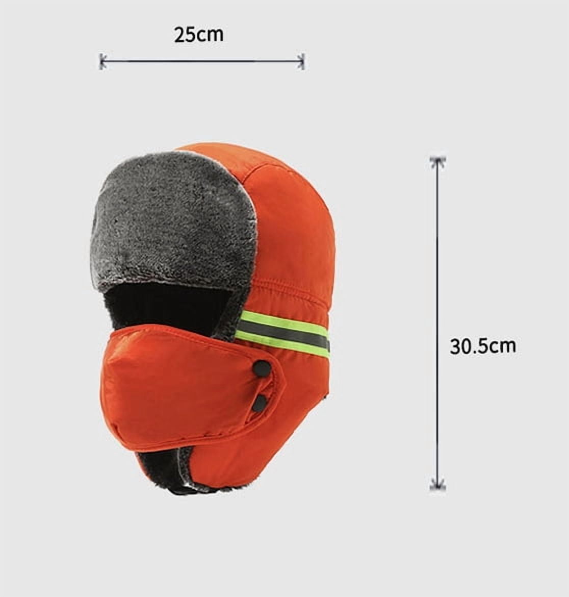 2 Pcs Reflective Trapper Hat for Men Ski Fur Windproof Safety Winter Hat High Visibility Hat with Ear Flap Face Mask