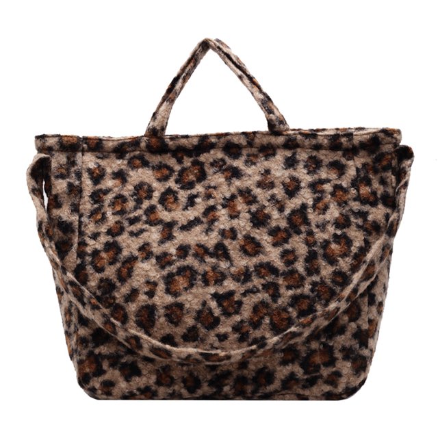 Cuerpo Cruzado Elegante Mujer Hombro Retro Mujeres Cordero Leopardo Vagabundo