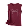 thumbnail image 3 of fatyb Women's Casual Tank Tops Bow Print Sleeveless Graphic Tee Crew Neck Loose Summer Comfy Tshirts, 3 of 4
