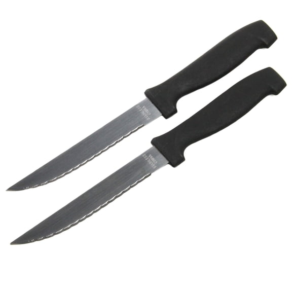 Chef Craft Select Steak Knife Set, 10.25 inch 2 Piece, Black