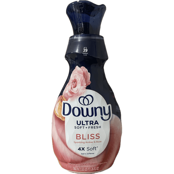 Downy Ultra Soft & Fresh Bliss Liquid Fabric Softener Amber & Rose Scent Up to 36 Medium Loads 26.1oz