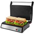 thumbnail image 2 of Prensa Panini Aigostar Negro de 1200 W con Placas de Cerámica Antiadherentes Abre 180°, 2 of 9