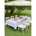 thumbnail image 3 of Easter Outdoor Tablecloth - 54x80 Inch Rectangle Dining Table Cover, Spring Rabbit Watercolor Flowers Purple Stripes Waterproof Outdoor Table Cloth with Umbrella Hole & Zipper for Picnic/Patio/Party, 3 of 7