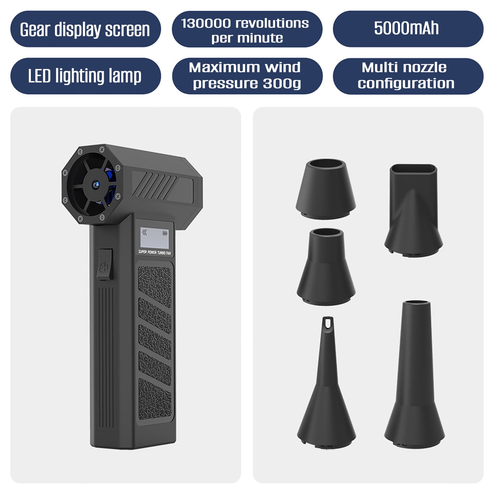 Violent Compressed Air Duster,130000RPM Rechargeable Air Blower & Vacuum Cleaner,4 Adjustable Speeds,Cordless Electric Air Duster With LED Display for Keyboard Car Outdoor,House,Car Cleaning,Camping