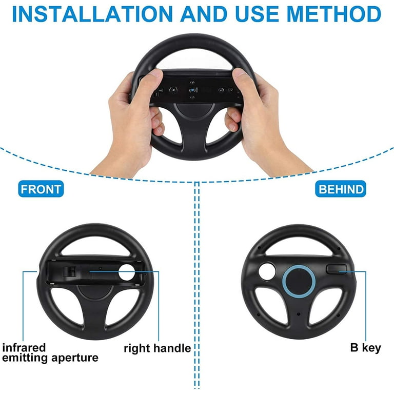 Nintendo Wii Console Sports Game good Bundle 4 Controllers 2 Steering Wheels Game Pad