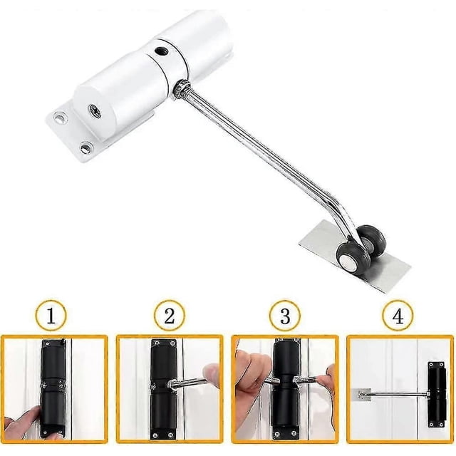 Automatic Door Closer, Outdoor Door Closer, Stainless Steel Spring Closer, For Automatically Closing Various Doors (white)