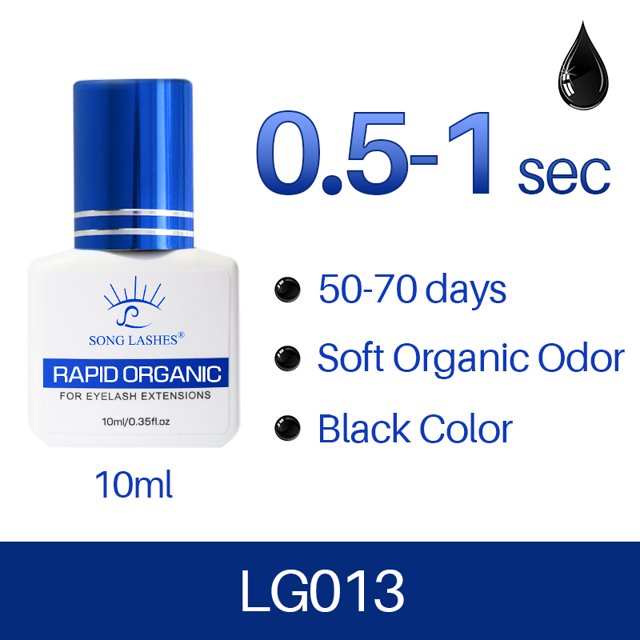 Pegamento para extensión de pestañas extra fuerte, retención de tiempo de secado de 0,5-1 segundos, adhesivo negro de uso profesional de 5-10 semanas (LG 0013(10 ml)