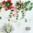 thumbnail image 3 of 2pcs White Silk Rose Vine Garland Artificial Fake Flowers with 69 Heads for Home Wedding Arch Floral Decorations, 3 of 5