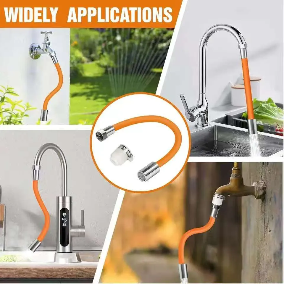 Kitchen Anti-Splash Faucet Extension Extender Universal 360° Rotating Flexible Hose Water Tap Tube for Bathroom Wash Basin