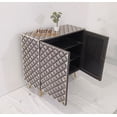 thumbnail image 5 of Handmade Bone Inlay Cabinet: Geometric Pattern Storage Unit, 5 of 6