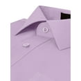 thumbnail image 4 of Men's Slim Fit Button Up Long Sleeve Solid Dress Shirt- Lilac - L (16-16.5) 34/35 sleeve, 4 of 5