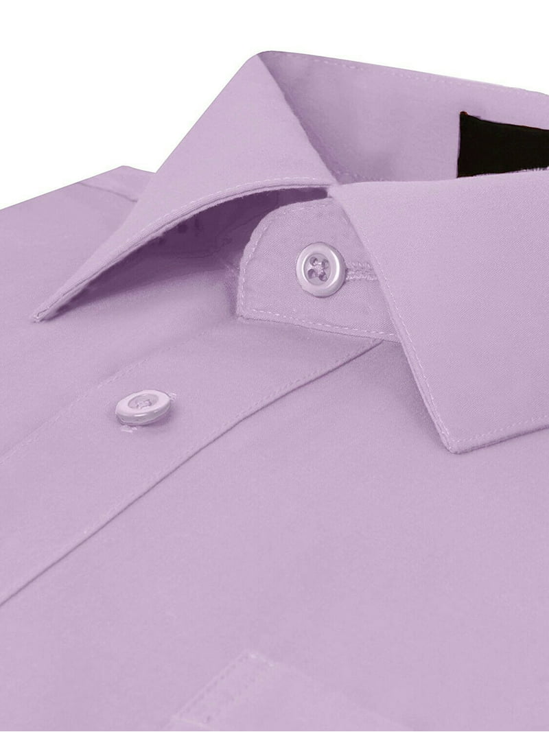 OmegaTux Men's Slim Fit Button Up Long Sleeve Solid Dress Shirt- Lilac - L (16-16.5) 34/35 sleeve, Size: Large (16-16 ) 34/35 OmegaTux Men's Slim Fit Button Up Long Sleeve Solid Dress Shirt- Lilac - L (16-16.5) 34/35 sleeve, Size: Large (16-16 ) 34/35