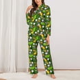 thumbnail image 2 of Xecao golf Sport club Print Women Pajamas Set Soft Sleepwear Pjs long Sleeve Button Down Nightwear with Long Pants-XX-Large, 2 of 7