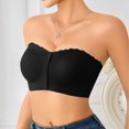 thumbnail image 5 of VISALY Strapless Front Closure Bra for Women Non Slip Padded Bandeau Bra Seamless Wirefree Underwear Strapless Bandeau Bralette Front Hook Padded Non Slip Seamless Push Up Tube Top Bra Black L, 5 of 8