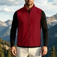 thumbnail image 2 of Atkumj Fleece Vest Men with Pockets Warm Stand Collar Full Zip Vests Casual Solid Color Mens Outerwear Vests for Outdoor Activity M, 2 of 9