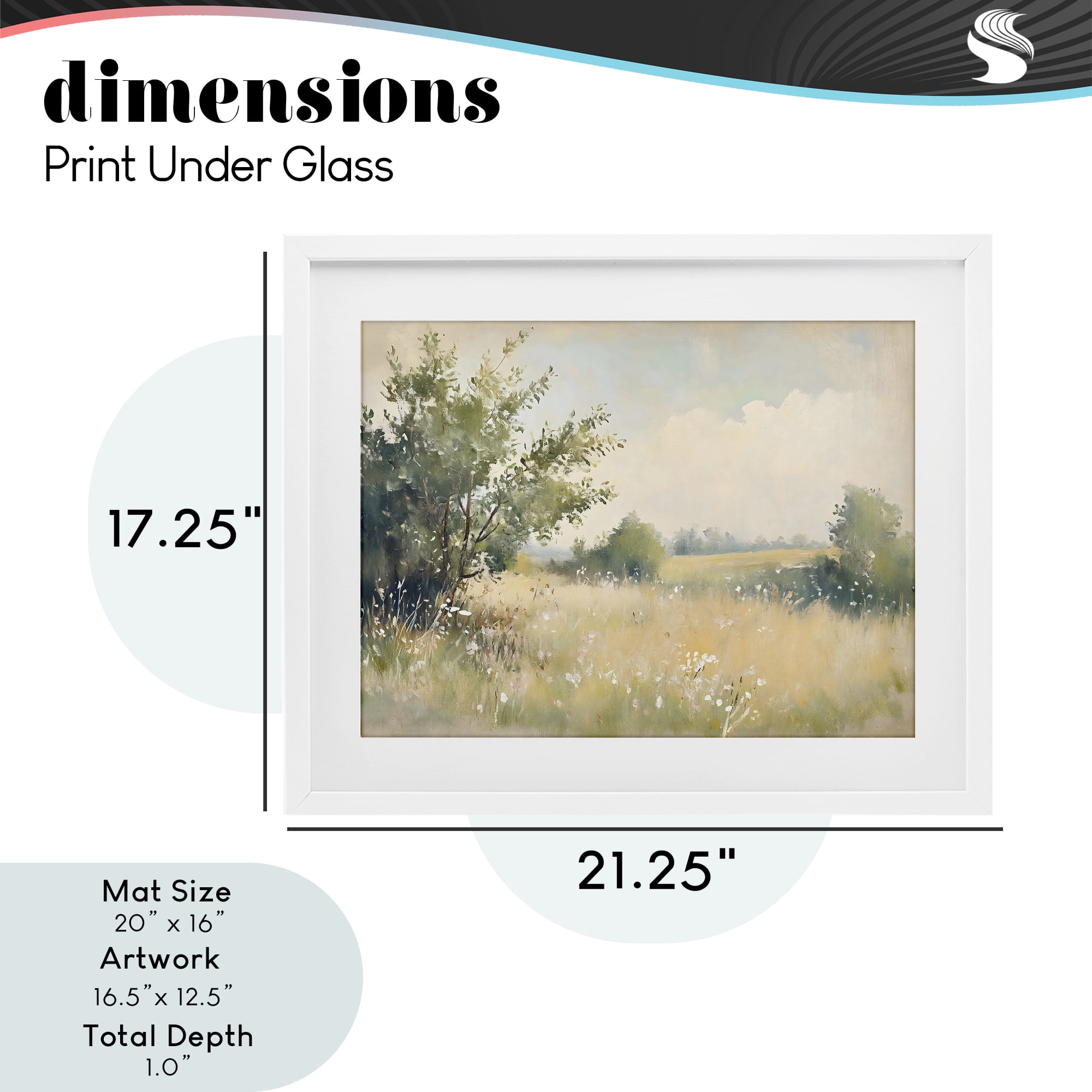 Stupell Industries Summer Meadow in Soft Light White Framed Print Under Glass, design by Creative Studio