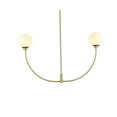 thumbnail image 4 of Living District Nyomi 24" 2-Light Metal/Glass Chandelier in Brass/White, 4 of 7