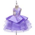 thumbnail image 2 of Flower Girls Embroidery Dress Children's Ruffle Party Wedding Tutu Dress, 2 of 5