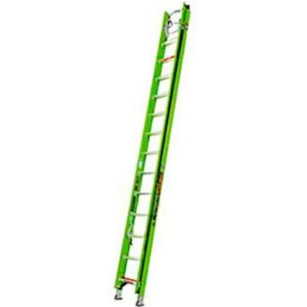 Little Giant Ladders B3145031 Hyperlite Extension Ladder with Ground Cue - V-Bar & Sure Set - Green - 28 ft. Type IAA - 375 lbs