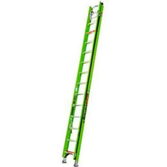Little Giant Ladders B3145031 Hyperlite Extension Ladder with Ground Cue - V-Bar & Sure Set - Green - 28 ft. Type IAA - 375 lbs
