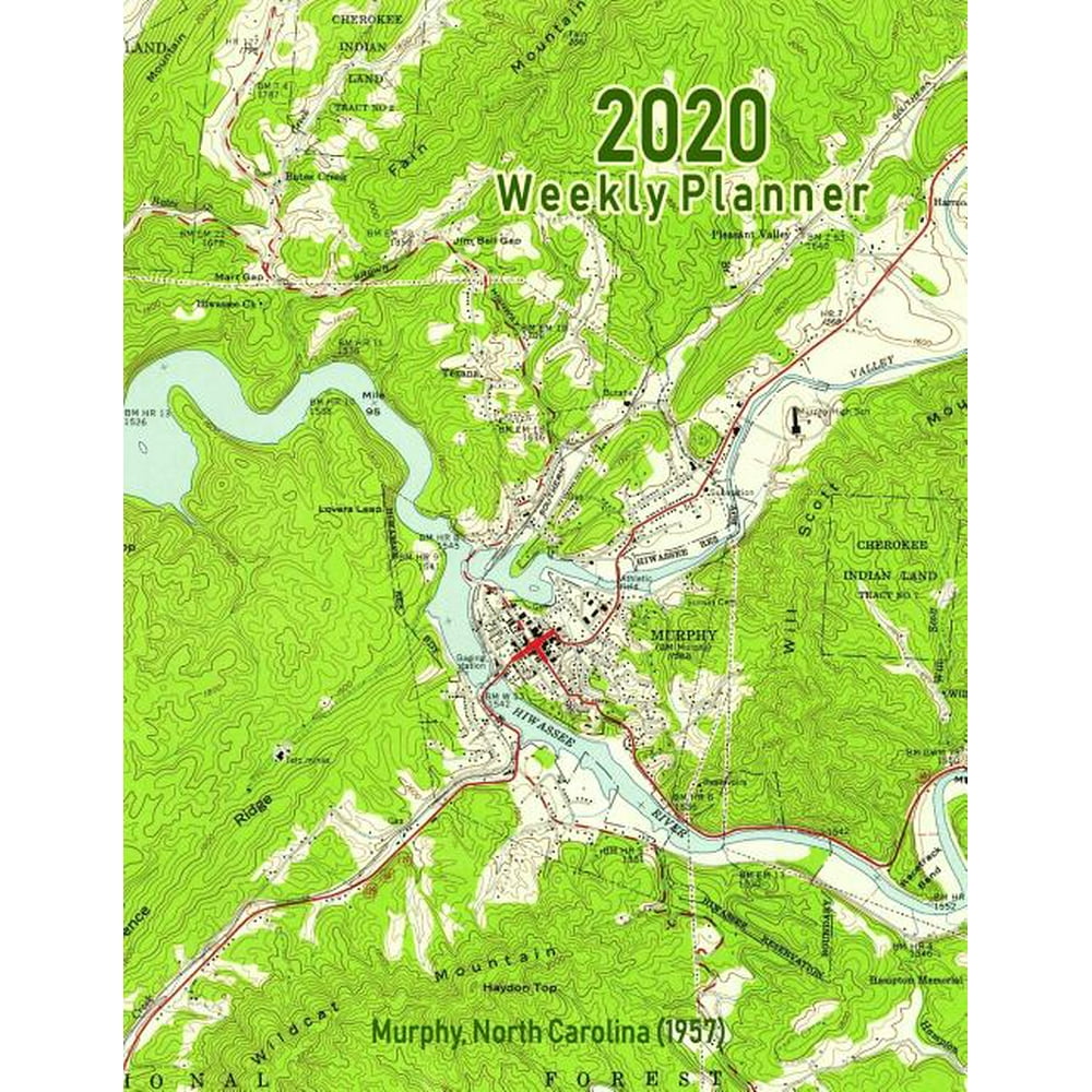 2020 Weekly Planner Murphy, North Carolina (1957) Vintage Topo Map Cover Paperback Walmart