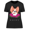 thumbnail image 1 of Corgi Smiling T-Shirt Women -Image by Shutterstock, Female x-Large, 1 of 2