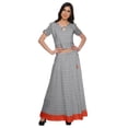 thumbnail image 1 of Moomaya Printed Cold Shoulder Cotton Crop Top Skirt Set Party Wear Ethnic Set, 1 of 6