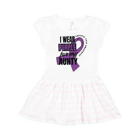 

Inktastic Chronic Pain I Wear Purple For My Aunty Gift Toddler Girl Dress