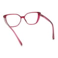 thumbnail image 4 of Retro Womens Classy Oversized Rectangular Cat Eye Reading Glasses Burgundy +1.50, 4 of 4
