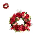 thumbnail image 2 of Decoración de puerta exterior hecha a mano para mejorar el paisajismo Corona de flores de peonía artificial, 2 of 6