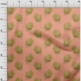 thumbnail image 2 of oneOone Silk Tabby Fabric Peacock Block Printed Fabric 1 Yard 42 Inch Wide, 2 of 4