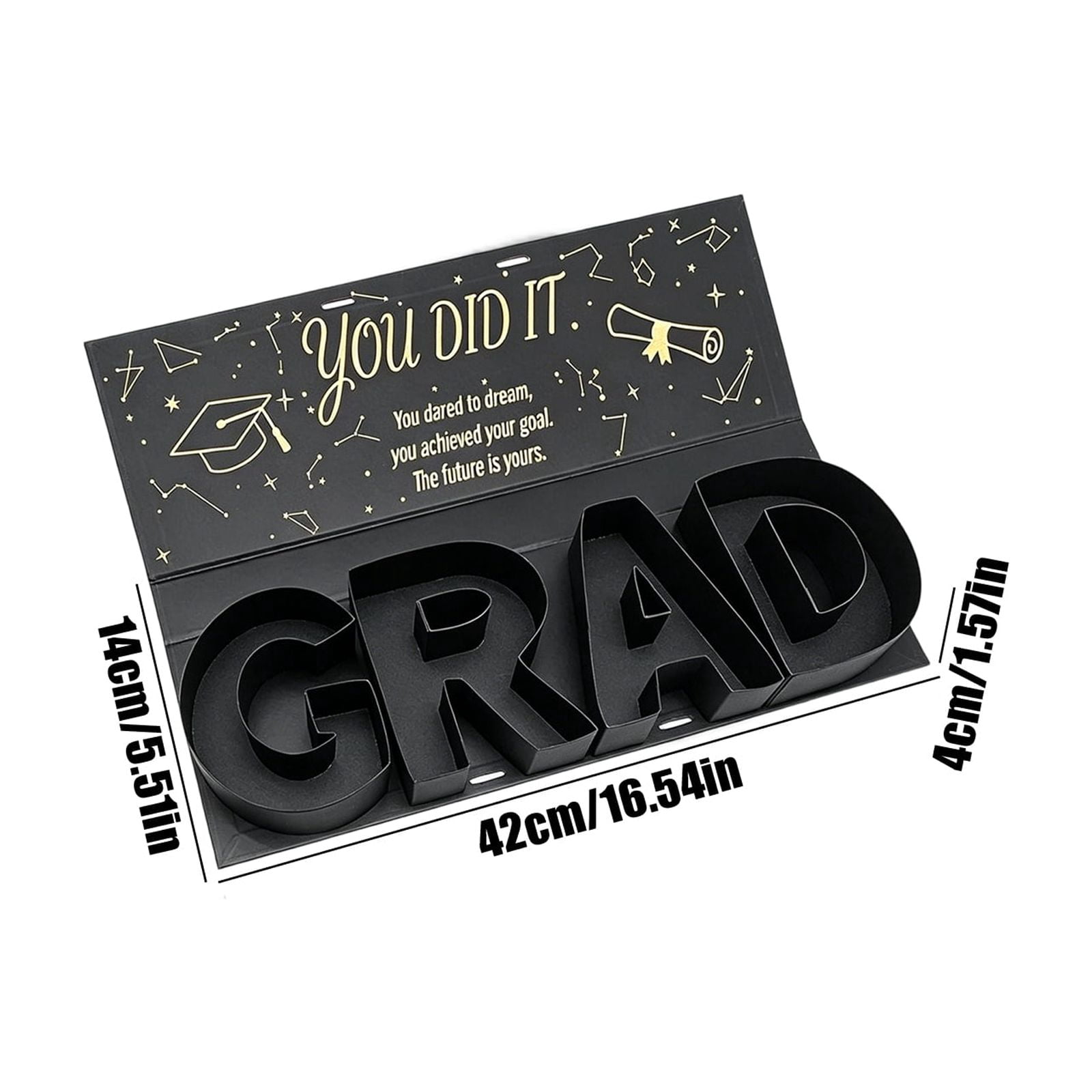 Graduation Letter Shape Gift Box - Alphabet Favor Box for Filling with Candy or Small Grad Presents