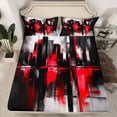 thumbnail image 2 of Homewish Chic Artwork Abstract Bed Sheets, Black Red Watercolor King Sheets, Teens Boys Girls Men Sheet Set, Lightweight Room Decor, 4 Pieces, 2 of 7