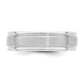 thumbnail image 4 of 14k White Gold 6mm Standard Weight Comfort Fit Brushed Satin/Polished Grooved Edge Wedding Band Size 11, 4 of 5