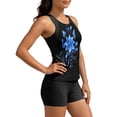 thumbnail image 5 of PWPSG Floral Vine Print Tankini Two Piece Swimsuit with Boyleg Smooth Silhouette for Swimming Multicolor XL, 5 of 8