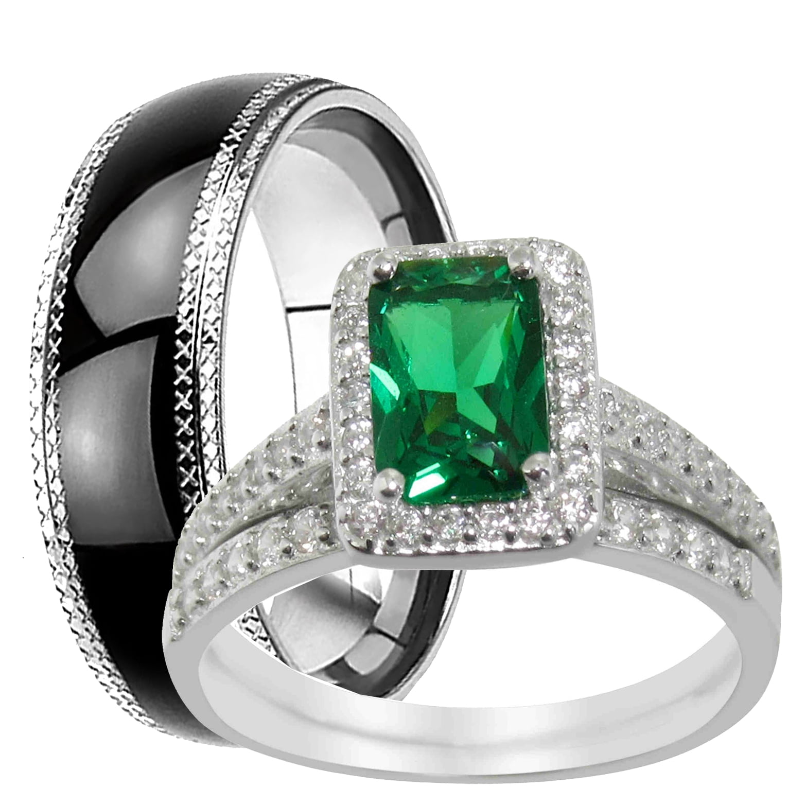 LaRaso & Co Camo Wedding Ring Stainless Steel Green Band Polished Edges Comfort Fit 7 LaRaso & Co Camo Wedding Ring Stainless Steel Green Band Polished Edges Comfort Fit 7