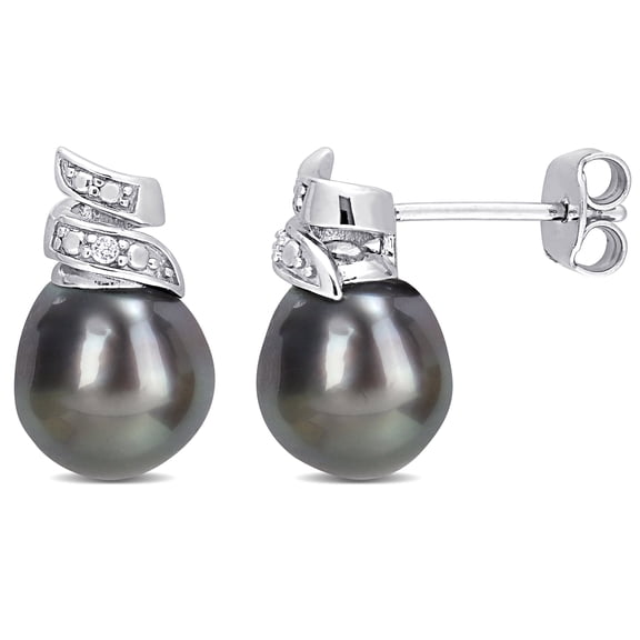 Everly Women's Cultured Pearl and Diamond Sterling Silver Earrings