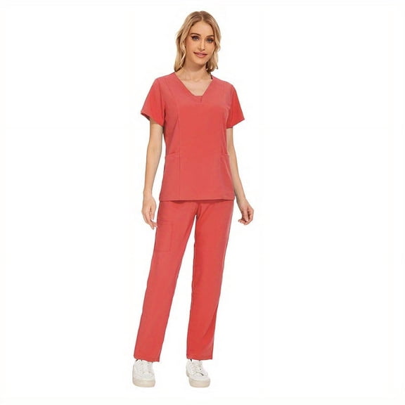 2-Piece Set Cool & Confident: Women’s Quick-Dry Scrub Suits for Busy Dental Clinics!