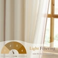 thumbnail image 3 of NICETOWN Striped Linen Curtains 63 inches Long for Living Room, Back Tab Semi Sheer Light Filtering farmhouse curtains for Bedroom, Terracotta, 52"x63", Set of 2, 3 of 8
