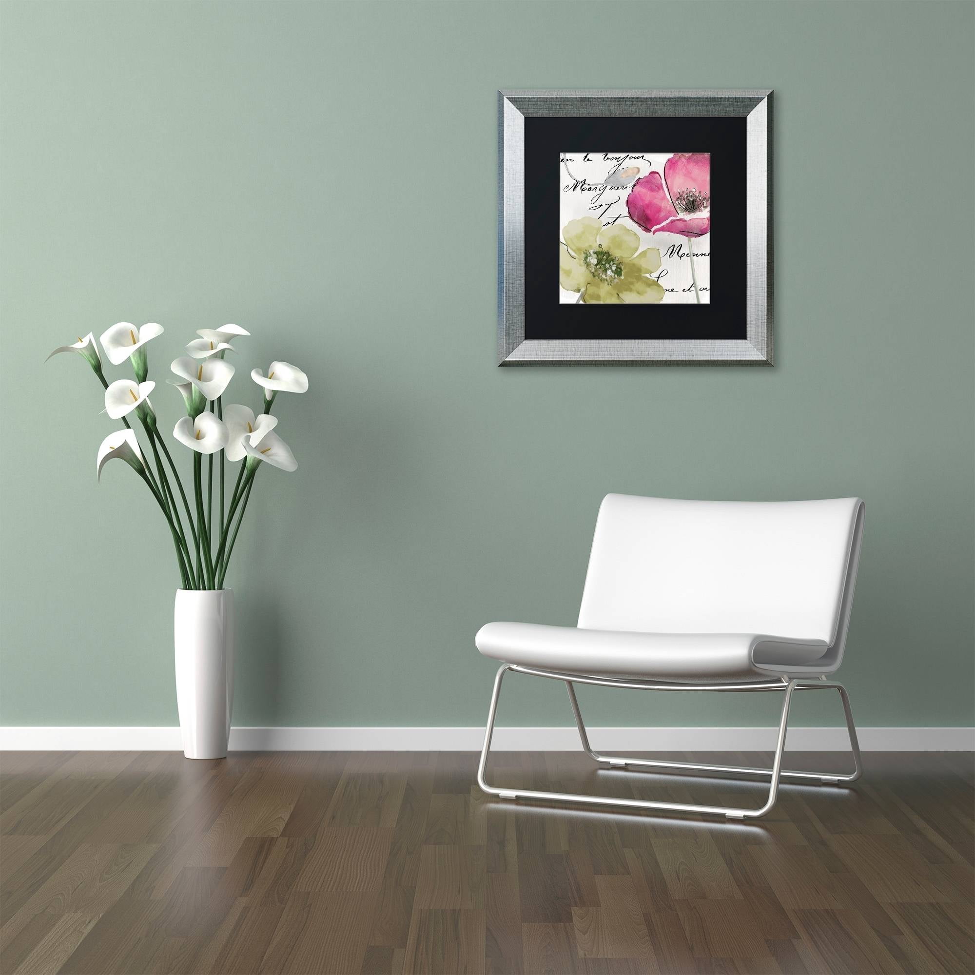 Trademark Fine Art "Fleurs de France IV" Canvas Art by Color Bakery Black Matte, Silver Frame