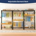 thumbnail image 5 of ENJOYBASICS Heavy Duty Metal Garment Rack, 3 Tires Rolling Clothes Rack with Lockable Wheels, Portable Clothes Racks for Hanging Clothes, Wardrobe Storage Rack with Double Rods and Side Hooks, Black, 5 of 8