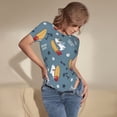 thumbnail image 3 of Balery Surf Shark Body de cuello redondo de manga corta para mujer Tops de manga corta Tops básicos-XX-Large, 3 of 7