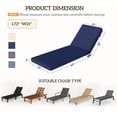 thumbnail image 2 of LLLLZASD Chaise Lounge Cushions Outdoor Set of 2, Fade Resistant, 72 x 21 x 3 in Sun Lounger Replacement Cushions, Patio Lounge Chair Pads with Removable Cover for Pool, Beach, Deck, Lawn, Navy Blue, 2 of 7