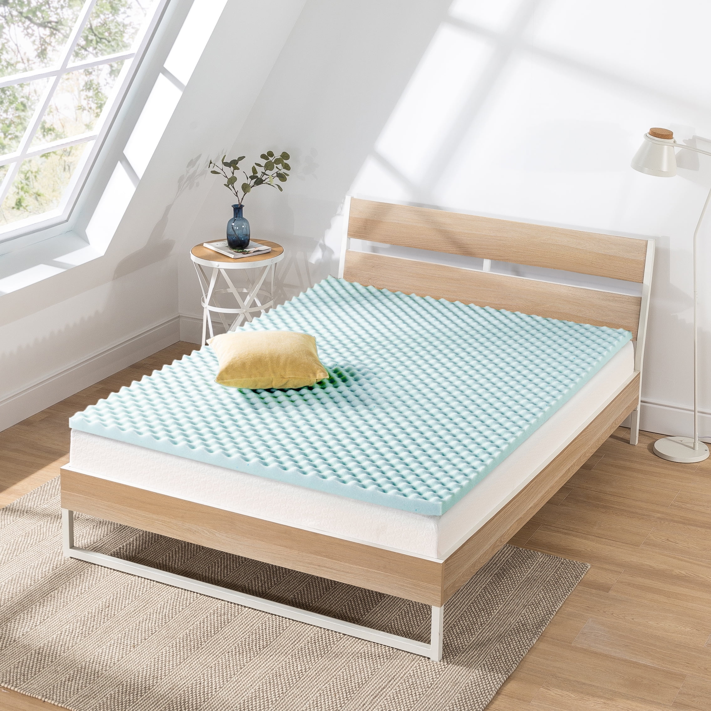 Best Price Mattress 2" Cooling Gel Egg Crate Memory Foam Mattress Topper, Twin