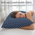 thumbnail image 5 of Navy Blue Geometric Pillow Covers, Linen Long Throw Pillow Case, Modern Pure Color Abstract Striped Holiday Pillow Protector Decorative Cushion Cover for Living Room/Bedroom 12" x 20", 5 of 8