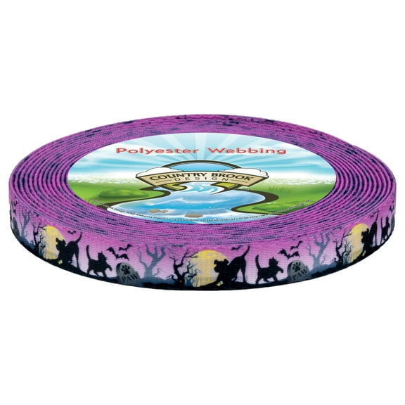 Country Brook Design - Graveyard Polyester Webbing (5/8 Inch, 50 Yards)