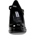 thumbnail image 3 of Steve Madden Olivvia Black Patent Slip On Block Heel Squared Toe Mary Jane Pumps (Black Patent, 8), 3 of 5