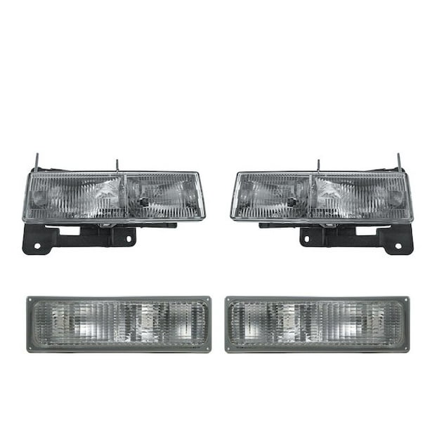 Headlight Assembly and Parking Light Kit 4 Piece Set Compatible with