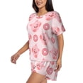thumbnail image 2 of Goofa Pigs Head And Donuts for Womens Cotton 2 Piece Pajamas Set Classic Short Sleeve Pjs Set Soft Button Down Sleepwear Loungewear-Small, 2 of 7