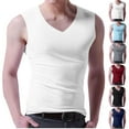 thumbnail image 1 of Sentmoon Men Tank Tops and Sleeveless V Neck Summer Compression Shirt Men Solid Color Moisture Wicking Loose Oversized Mens Workout Clothes Vacation for Layering Under Shirts XXXXL, 1 of 7